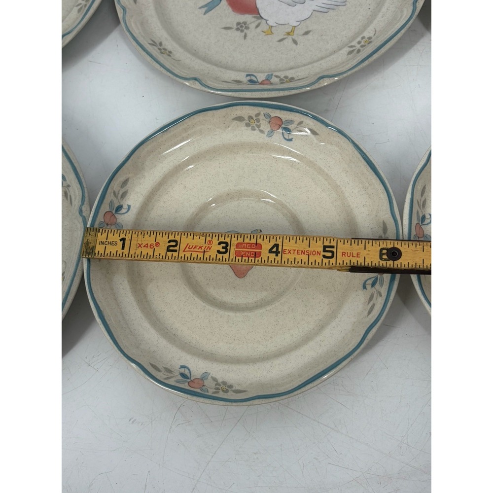Vintage International China Marmalade Geese Strawberry Stoneware Plates Set of 6 - Picture 6 of 6